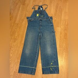 Vintage Pikachu Blue Overalls Size Childs 10/12